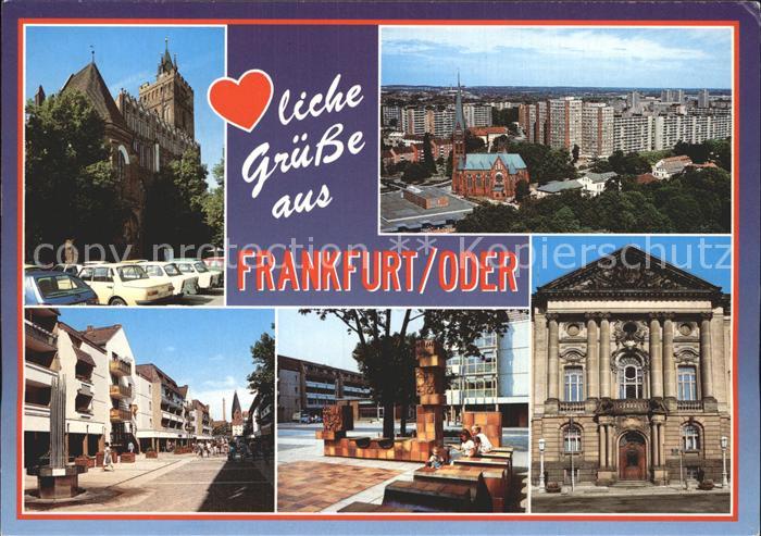 Frankfurt Oder Kirche Siedlung Hochhaeuser Fussgaengerzone Gebaeude