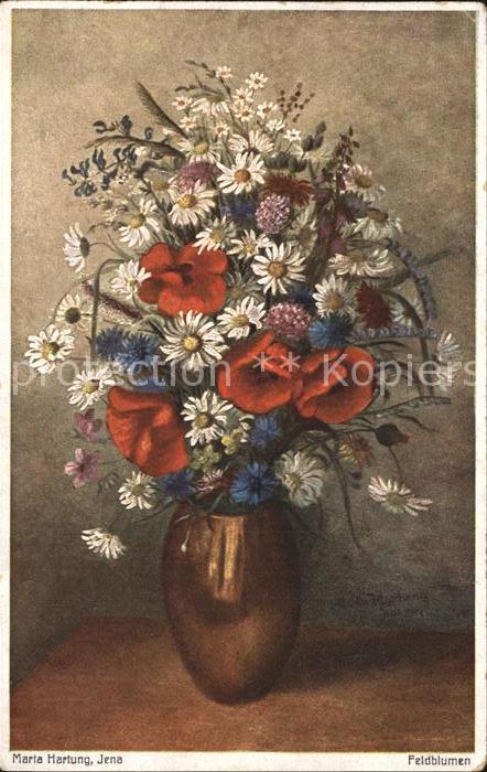 Kuenstlerkarte Marta Hartung Feldblumen
