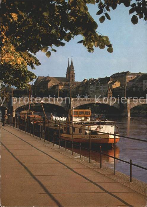 Frachter Binnenschifffahrt Neptun Basel Mittlere Bruecke Muenster