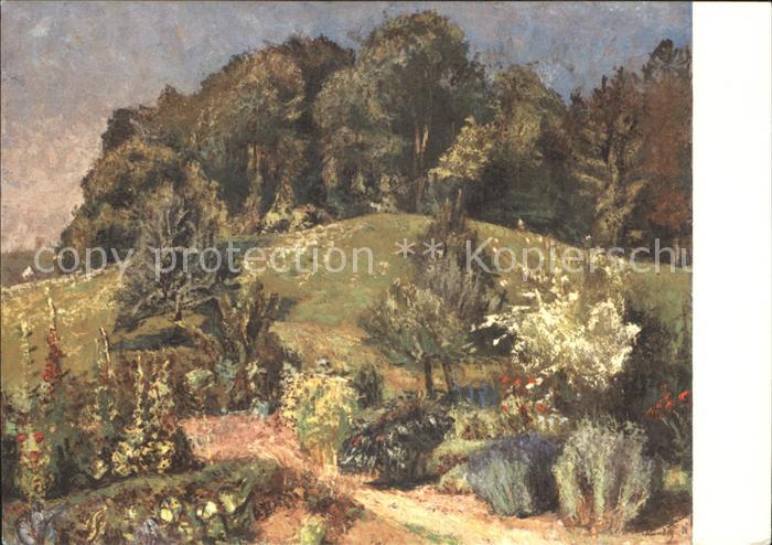 Kuenstlerkarte Reinhold Kuendig Garten auf dem Lande