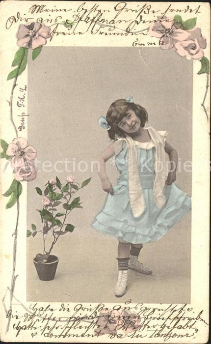 Kinder Child Enfants Maedchen Kleid Topfblume