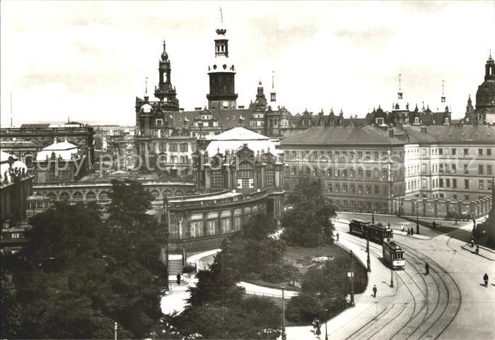 Strassenbahn Dresden Sophienstrasse Zwinger Schloss Taschenbergpalais