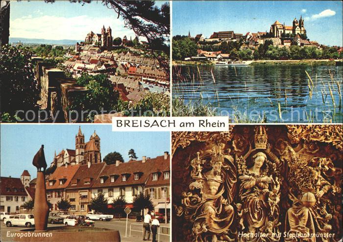 Breisach Rhein Gesamtansicht Europabrunnen Hochaltar mit Stephansmuenster