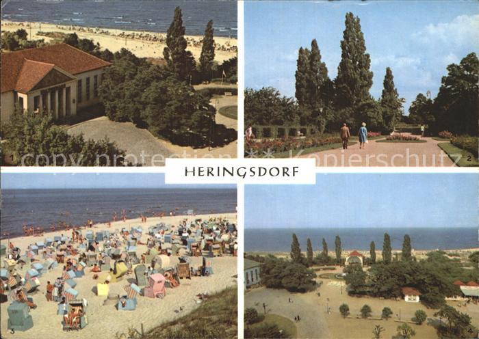 Heringsdorf Ostseebad Usedom Kulturhaus Kurpromenade Strand Kurpark mit Musikpav