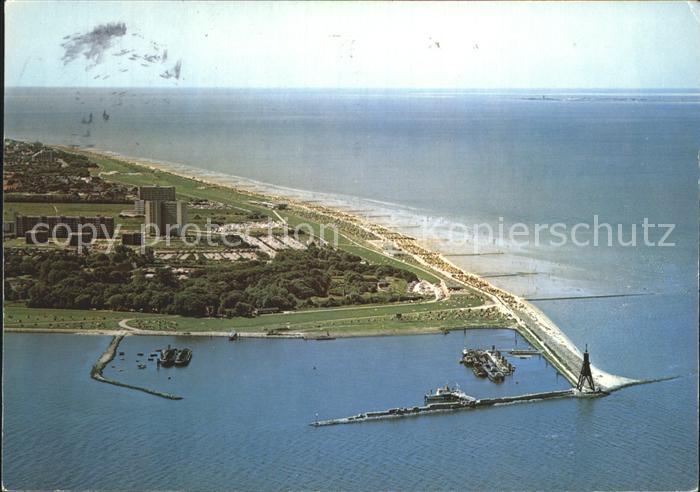 Cuxhaven Nordseebad Fliegeraufnahme mit Insel Neuwerk