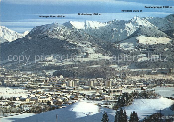 Sonthofen Oberallgaeu Panorama mit Breitenberg Imberger Horn Rotspitze Daumengru
