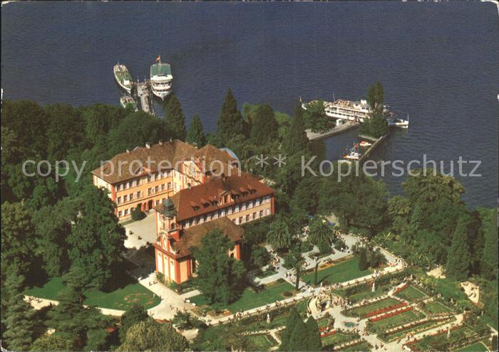 Insel Mainau Fliegeraufnahme Schloss Kirche Schlossterrasse Rosengarten