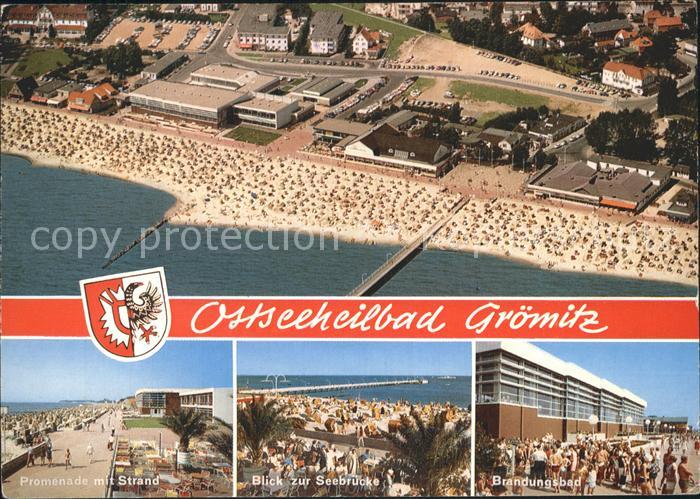Groemitz Ostseebad Promenade Strand Brandungsbad Fliegeraufnahme