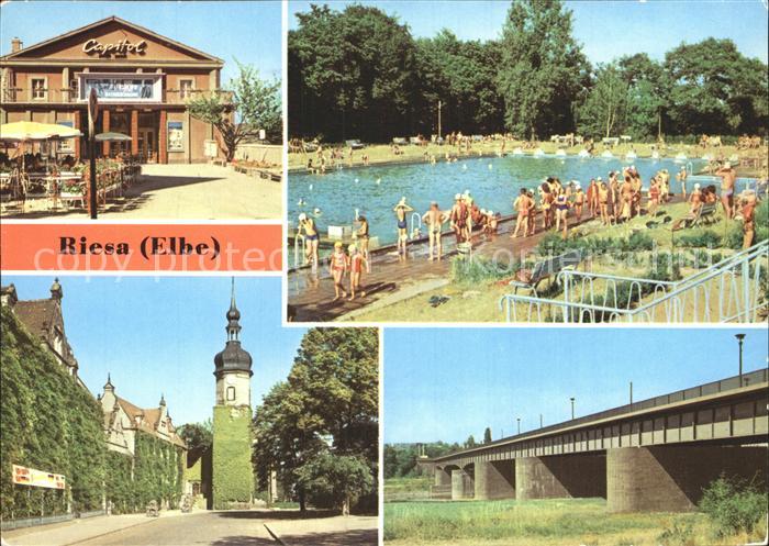 Riesa Sachsen Filmtheater Capitol Schwimmbad Rathaus Neue Elbbruecke