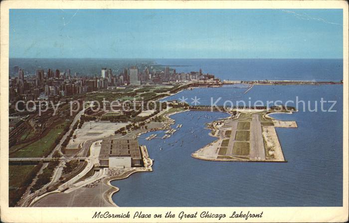 Chicago Illinois Aerial view of Chigagos Lakefront Exposition Center
