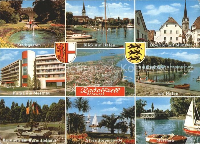 Radolfzell Bodensee Stadtgarten Hafenpartie Obertor Muenster Kurklinik Mettnau H