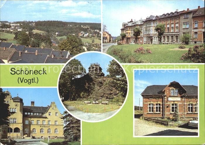 Schoeneck Vogtland Blick vom Alten Soll Thaelmann Breitscheid Platz Rathaus Juge