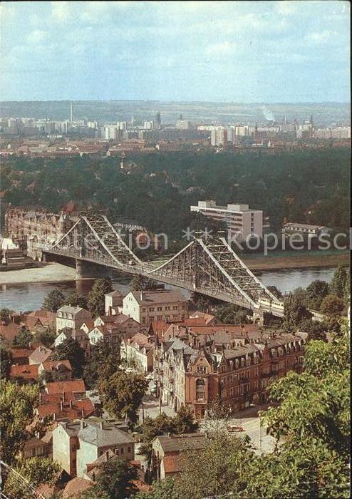 DRESDEN Elbe Blick zum Blauen Wunder