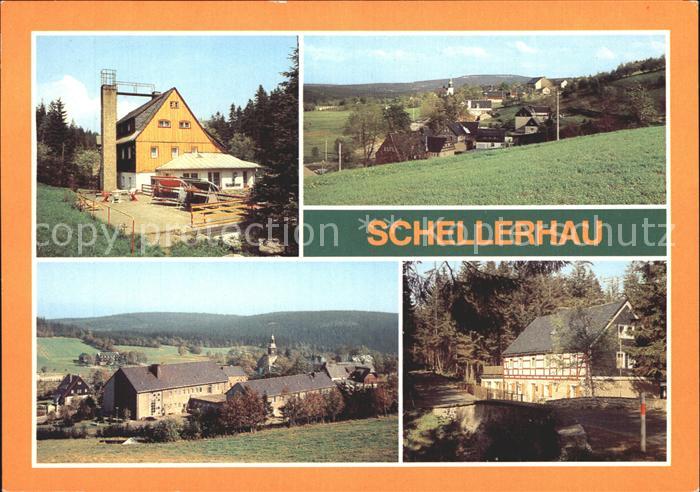 Schellerhau Frienheim Richtkrone Panorama mit Kahleberg FDGB Casino Ferienheim G