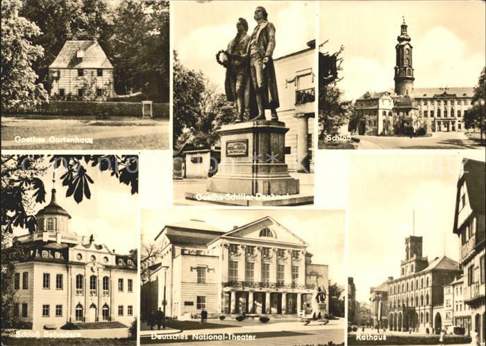 Weimar Thueringen Goethes Gartenhaus Goethe Schiller Denkmal Schloss Belvedere D