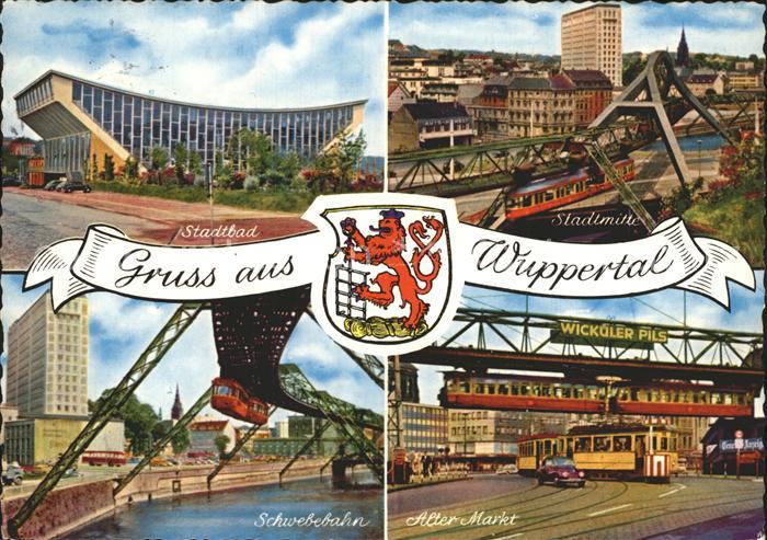 WUPPERTAL NRW Stadtbad City Schwebebahn Alter Markt