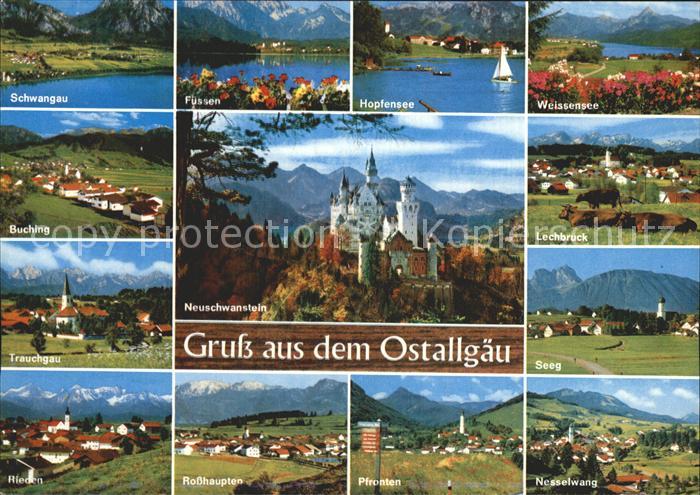 Allgaeu Region Schwangau Fuessen Hopfensee Weissensee Buching Schloss Neuschwans