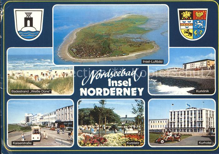 Norderney Nordseebad Fliegeraufnahme Badestrand Weisse Duene Kurklinik Kaiserstr