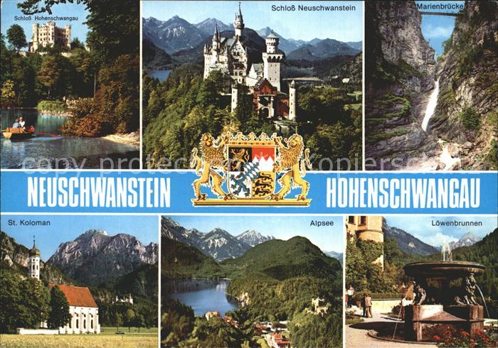 Hohenschwangau Schloss Hohenschwangau und Neuschwanstein Marienbruecke St Koloma
