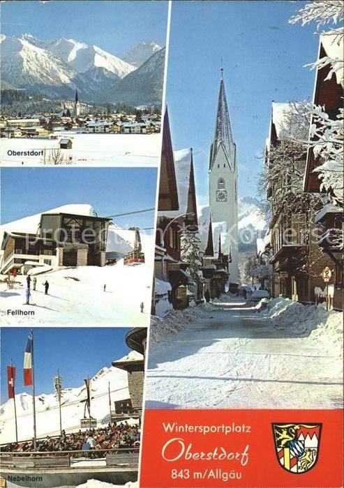 Oberstdorf Total Fellhorn Nebelhorn Dorfstrasse mit Kirche