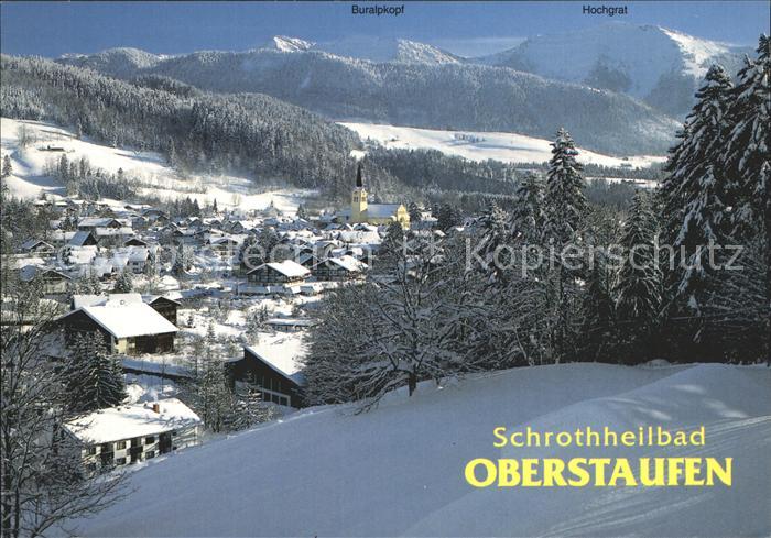 Oberstaufen Oberallgaeu Bayern mit Buralpkopf und Hochgrat