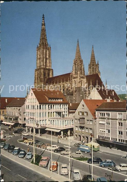 Ulm Donau Teilansicht mit Ulmer Muenster