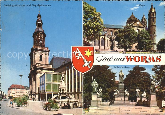 Worms Rhein Dreifaltigkeitskirche Siegfriedbrunnen Dom Lutherdenkmal