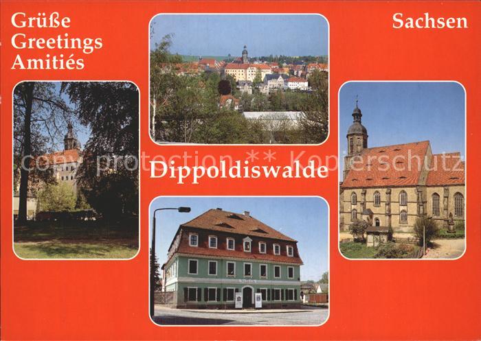 Dippoldiswalde Osterzgebirge Schloss Teilansicht Kirche Gasthaus