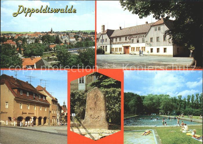 Dippoldiswalde Osterzgebirge Panorama Kreiskulturhaus Parksaele Ortspartie Schwi