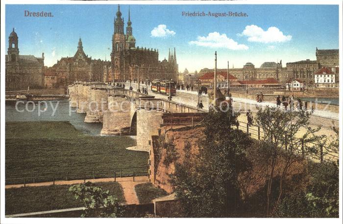 DRESDEN Elbe Friedrich August Bruecke