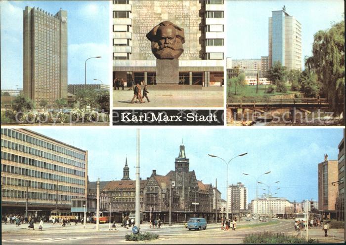 Karl-Marx-Stadt Interhotel Kongress Karl Marx Monument Hochhaus Rosenhof Zentral