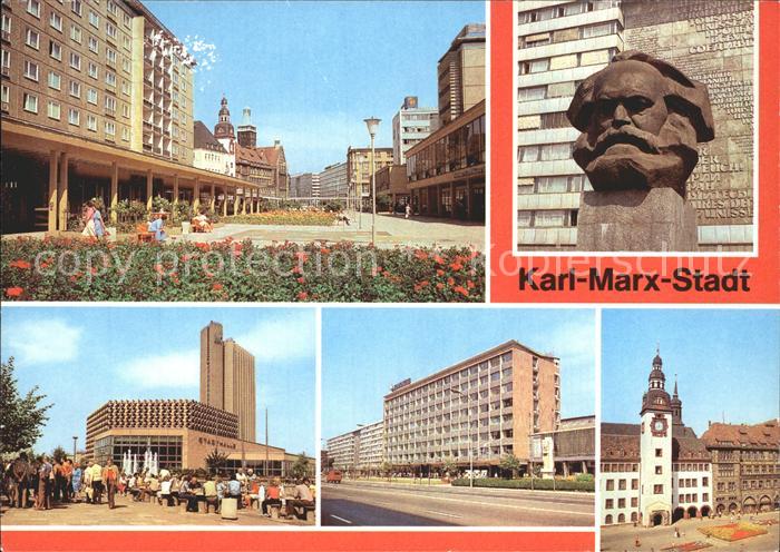 Karl-Marx-Stadt Rosenhof Karl-Marx-Monument Stadthalle Interhotel Kongress Ratha