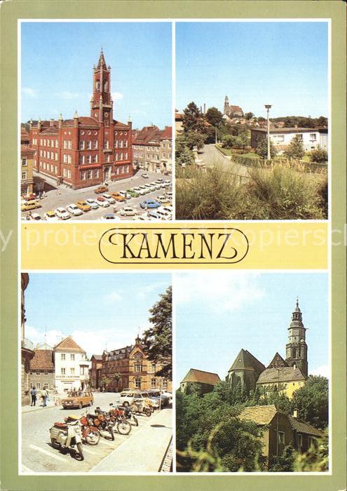 Kamenz Sachsen Rathaus Teilansicht Platz der Jugend Marienkirche
