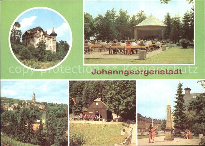 Johanngeorgenstadt HO Hotel Deutsches Haus Platz des Bergmanns Teilansicht Schau