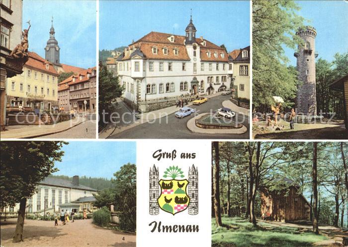 Ilmenau Thueringen Strasse des Friedens Rathaus Kickelhahnturm Festhalle Goetheh