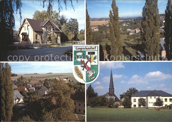 Langenchursdorf Rathaus Teilansichten Kirche Schule
