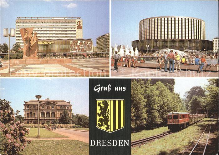 DRESDEN Elbe Interhotel Bastei Kino Prager Str Palais im Gr Garten Pioniereisenb