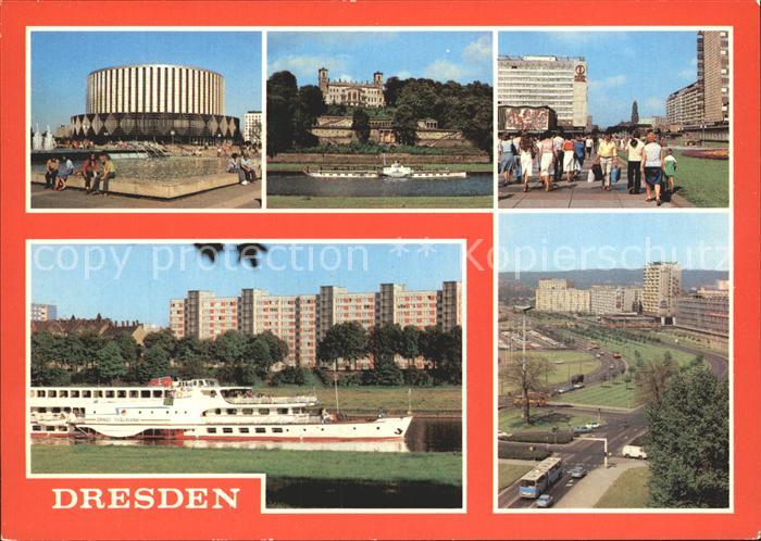 DRESDEN Elbe Kino Prager Str Pionierpalast Kaethe Kollwitz Ufer Pirnaischer Plat