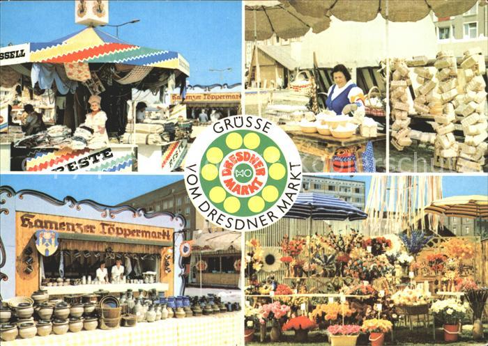 DRESDEN Elbe Dresdner Markt Teilansichten