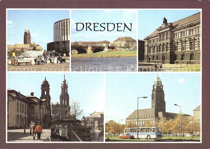 DRESDEN Elbe Prager Str Hotel Bellevue Blockhaus Albertinum Bruehlsche Terrasse