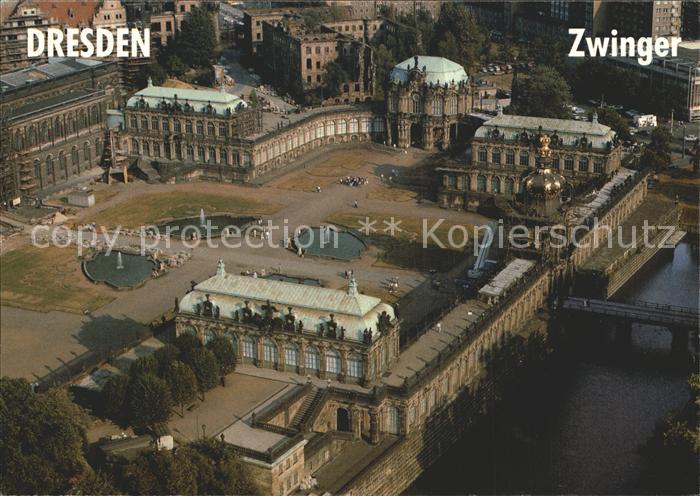 DRESDEN Elbe Zwinger Fliegeraufnahme