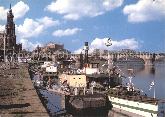 DRESDEN Elbe Anlegestelle Terrassenufer Dampfer Diesbar
