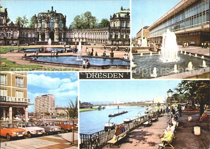 DRESDEN Elbe Zwinger Kulturpalast Pirnaischer Platz Bruehlsche Terrasse