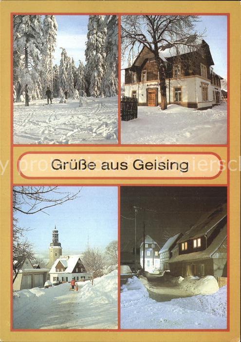 Geising Erzgebirge Winterlandschaft HO Hotel Geisinghof Teilansicht Winteridyll