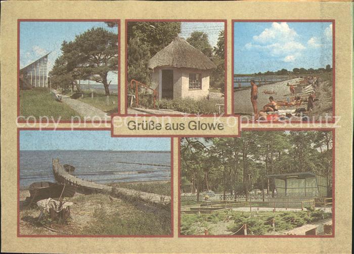 Glowe Ruegen HO Gaststaette Ostseeperle Wartehaeuschen Strand Bootssteg Freilich