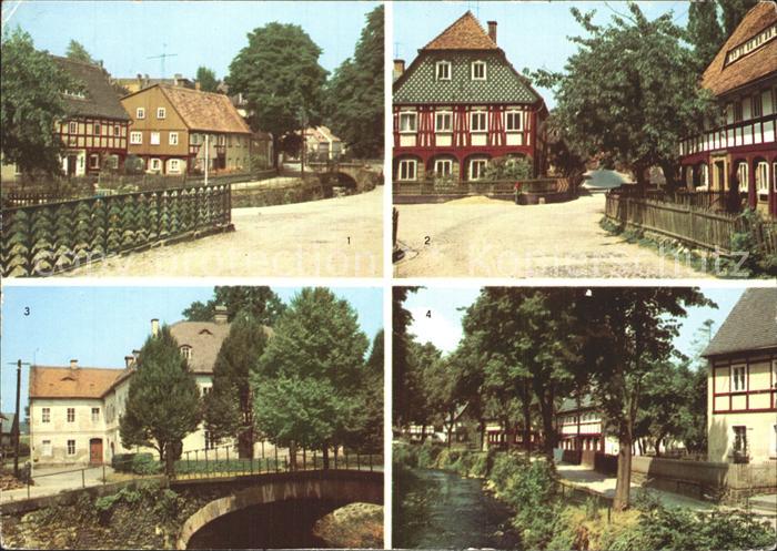 Grossschoenau Sachsen An der Lauser Umgebindehaeuser Damastmuseum im Kupferhaus