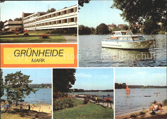 Gruenheide Mark Erholungsheim am Werlsee Motorboot Peetzsee Strandpartien