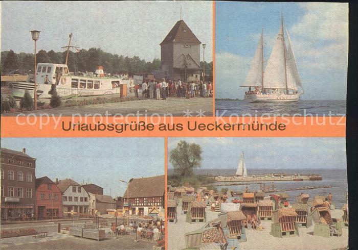 ueckermuende Weisse Flotte Anlegestelle Pioniersegelschiff Immer bereit Karl Mar