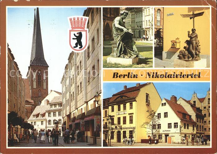 BERLIN  CITY Nikolaiviertel Kirche Skulpturen