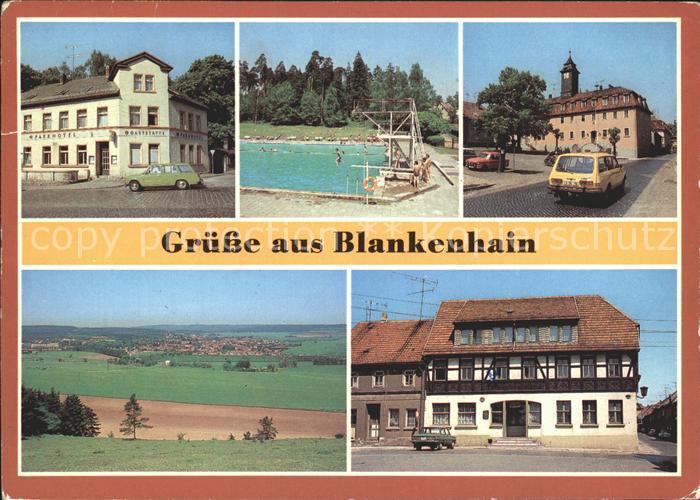 Blankenhain Thueringen HO Gaststaette Parkhotel Bad Rathaus Panorama FDGB Erholu